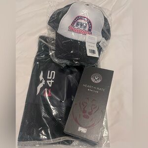 F45 Training Trucker Hat, Heart Rate Monitor, and Bag